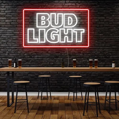 Simple Bud Light Neon Sign - Custom Coasters Now