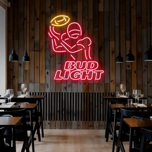 Team Football Bud Light Neon Sign - Custom Coasters Now