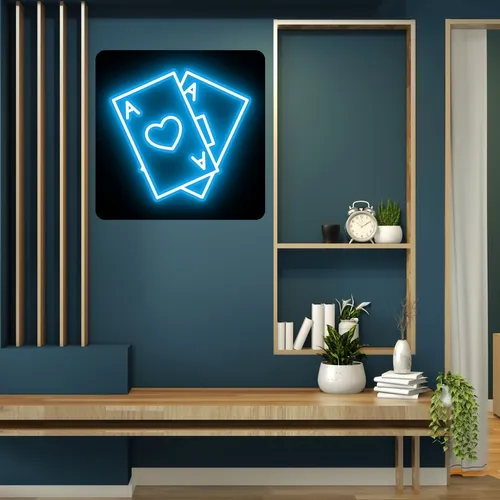Ace in Black Neon Sign - Custom Coasters Now