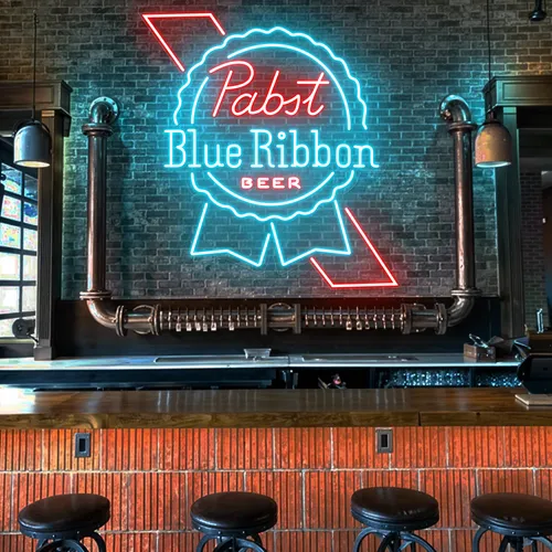 Pabst Blue Ribbon Neon Sign - Custom Coasters Now
