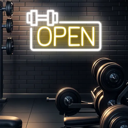 Bold Open Neon Sign - Custom Coasters Now