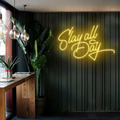 Slay All Day Neon Sign - Custom Coasters Now