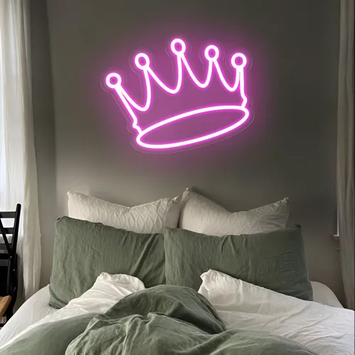 Majestic Pink Crown Neon Sign - Custom Coasters Now