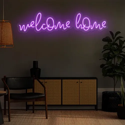 Welcome Home Neon Sign - Custom Coasters Now
