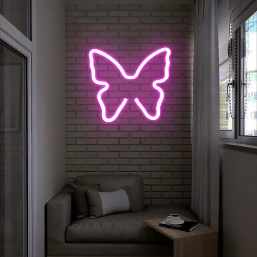 Flutter Pink Neon Sign - Custom Coasters Now