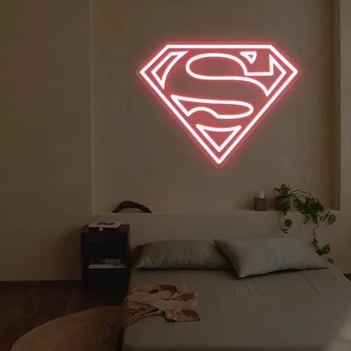 Superman Neon Sign - Custom Coasters Now