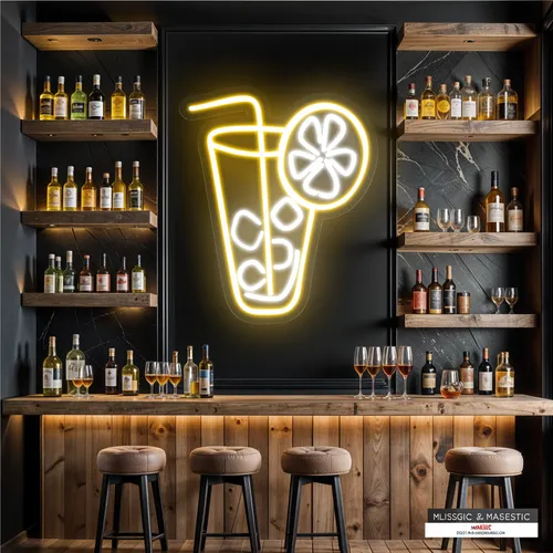 Tropical Glass Neon Sign - Custom Coasters Now