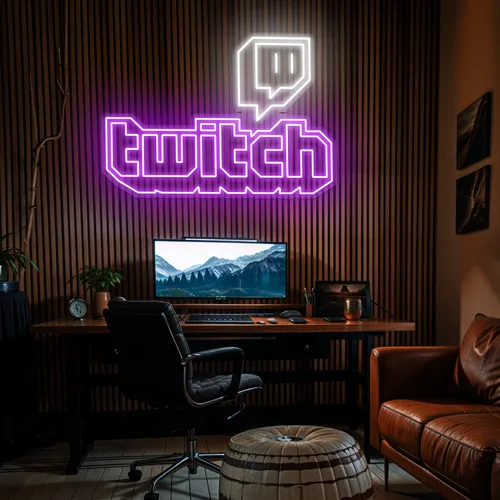 Twitch Gaming Room Neon Sign - Custom Coasters Now