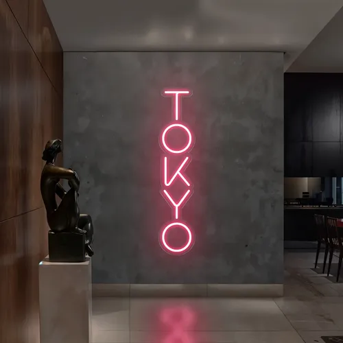 Tokyo Vertical Neon Sign - Custom Coasters Now