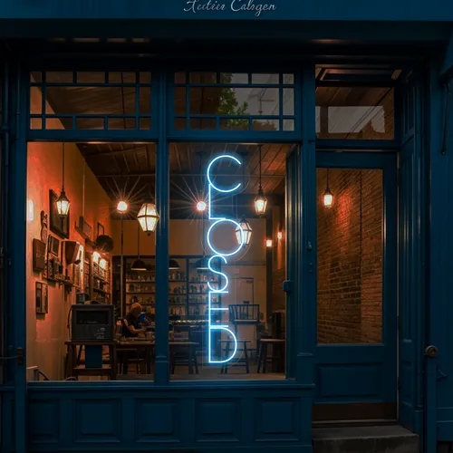 Closed Vertical Neon Sign - Custom Coasters Now