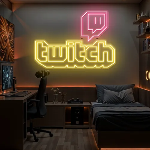 Twitch Bold Glow Neon Sign - Custom Coasters Now