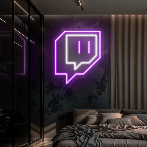 Twitch Logo Wall Neon Sign - Custom Coasters Now