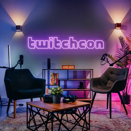 TwitchCon Gamer Lounge Neon Sign - Custom Coasters Now
