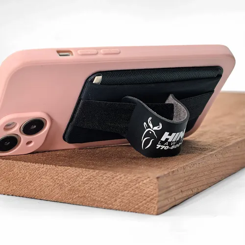 Leather Phone Wallet with Hand Grip - Custom Coasters Now