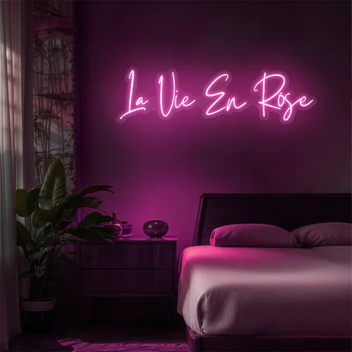 La Vie En Rose Neon Sign - Custom Coasters Now