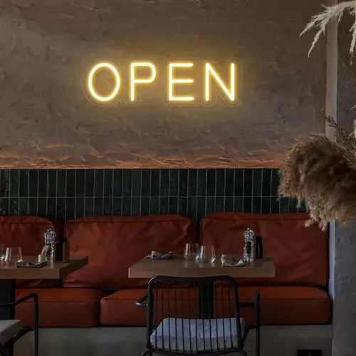 Open Block Neon Sign - Custom Coasters Now