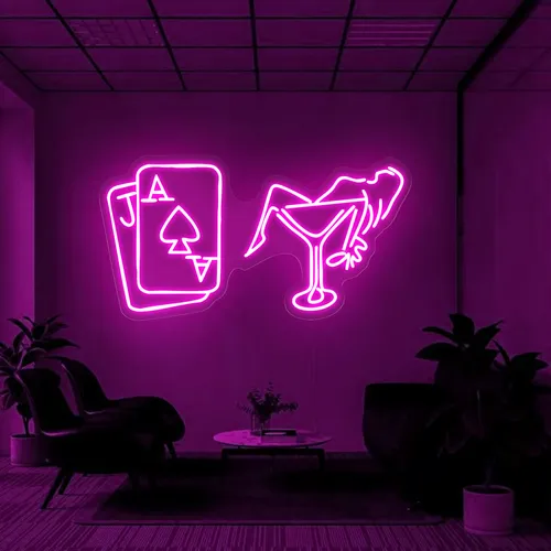 Vegas Night Neon Sign - Custom Coasters Now