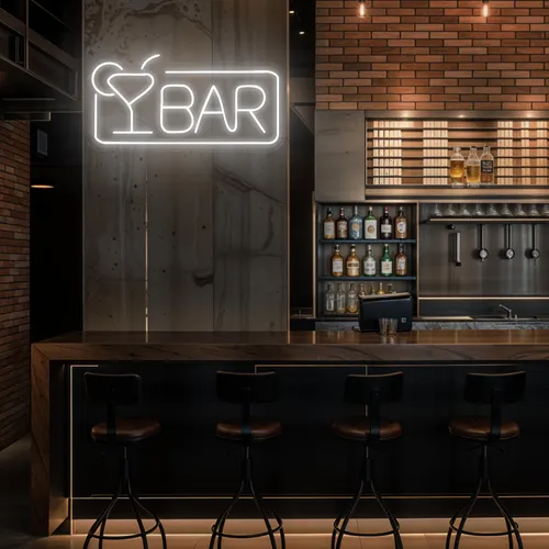 Bar Neon Sign - Custom Coasters Now