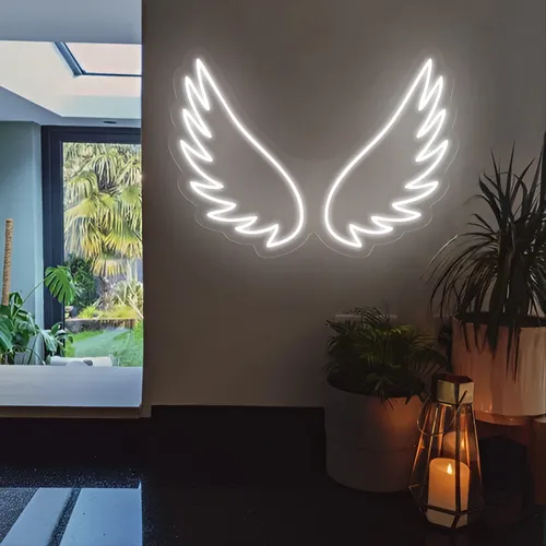 Angel Wings Neon Sign - Custom Coasters Now