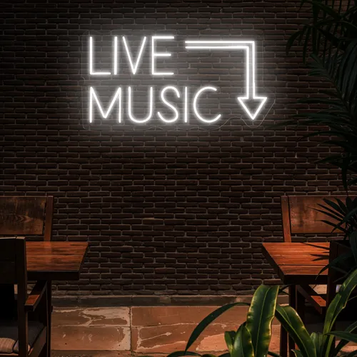 Live Music Neon Sign - Custom Coasters Now