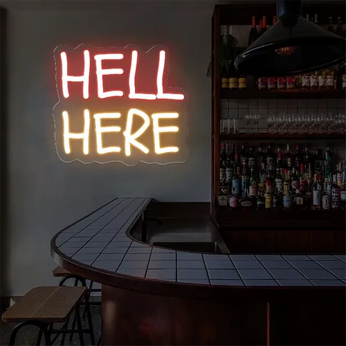 Hell Here Neon Signs - Custom Coasters Now