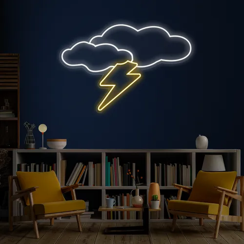 Thunder Cloud Neon Sign - Custom Coasters Now