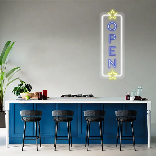 Custom Vertical Neon Open Signs - Custom Coasters Now