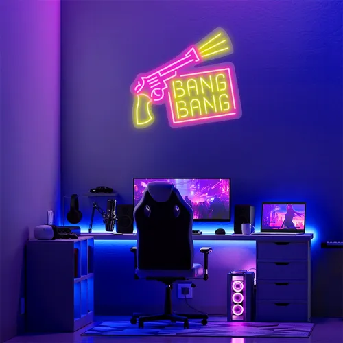 Custom Gun Neon Signs - Custom Coasters Now