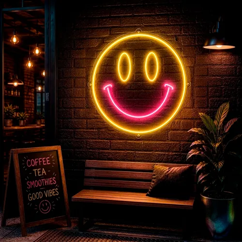 Custom Smiley Face Neon Signs - Custom Coasters Now