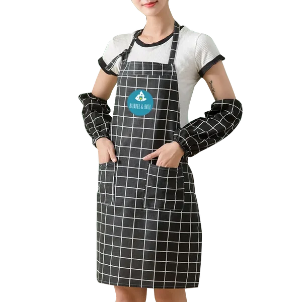 Cotton Linen Plaid Apron Set - Custom Coasters Now