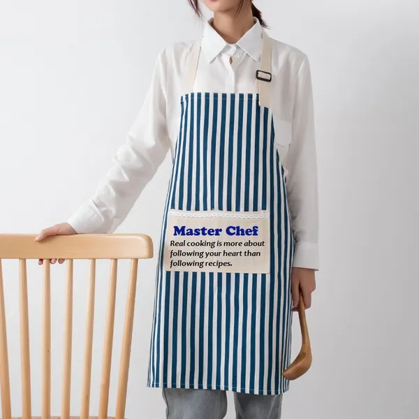 Cotton and Linen Striped Apron - Custom Coasters Now