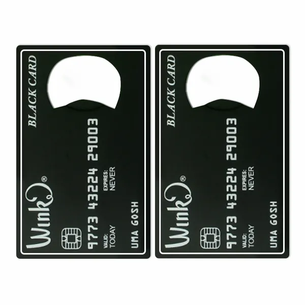 Black Card Shaped Bottle Opener - Custom Coasters Now