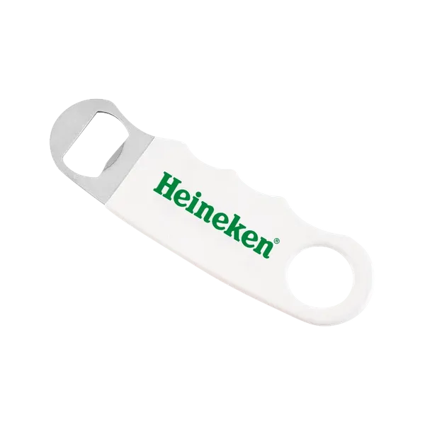 White Hand Grip Flat Bottle Opener - Custom Coasters Now