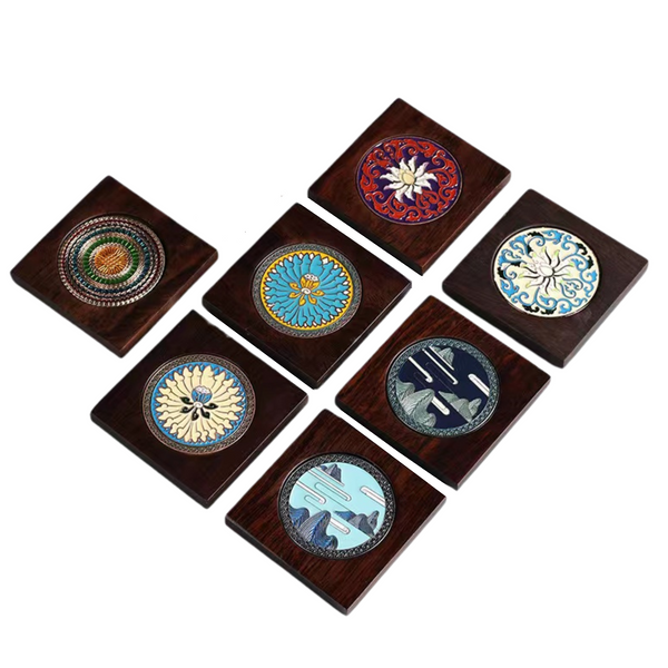 Resin and Stone Coasters-Square Coasters-Set of 4 or 9 Drink Coaster-A -  Flesh & Blooms