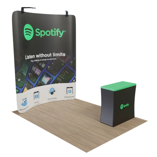 Custom Curved Zip Up Trade Show Display Backdrop Booth Stand 8' x 8' - Custom Coasters Now