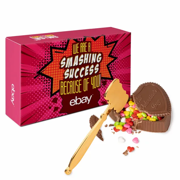 Smash Chocolate Heart with Candy Hearts - Custom Coasters Now