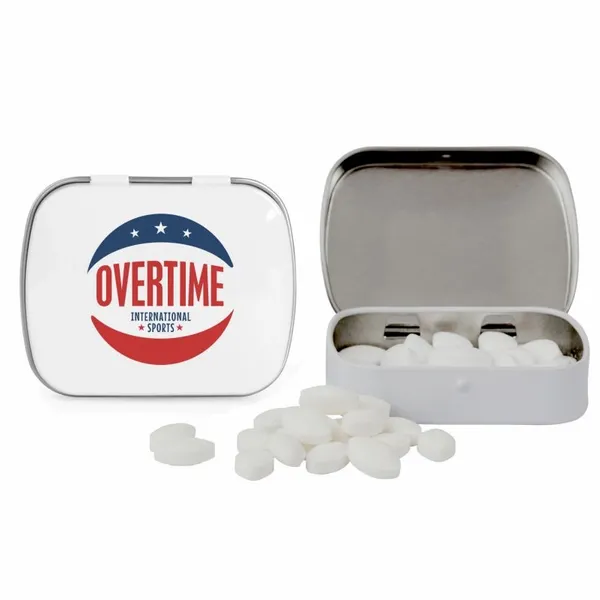 Domed Tin with Football Shaped Mints - Custom Coasters Now