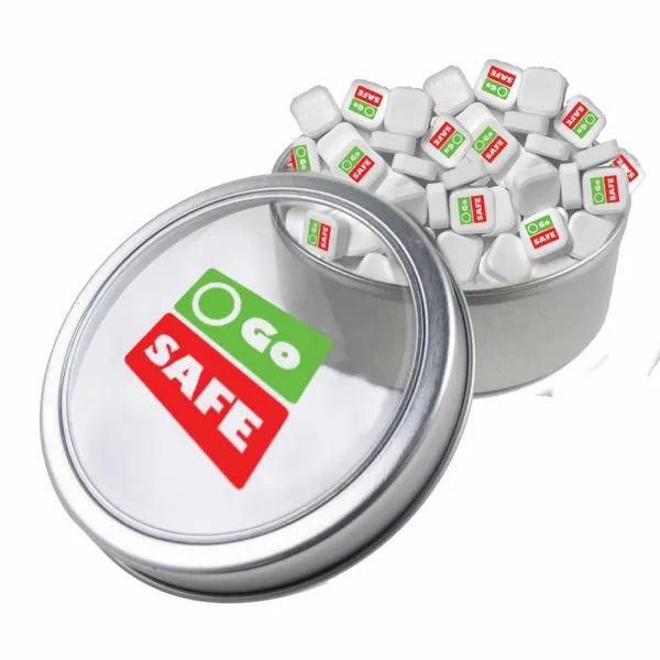 Large Top View Tin - Imprinted Square Mints - Custom Coasters Now