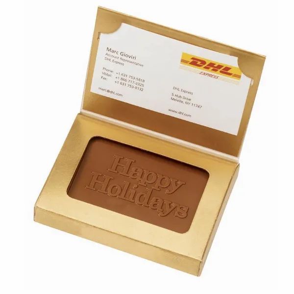 Molded Chocolate in Business Card Gift Box - Custom Coasters Now