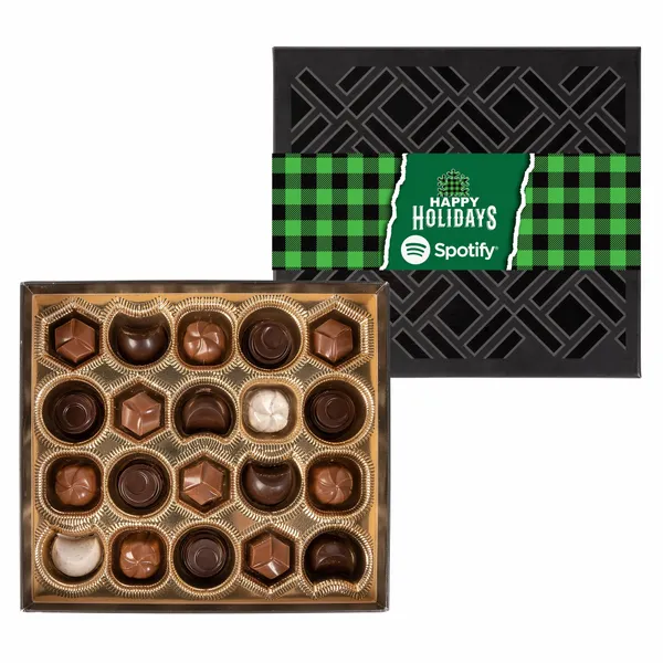 Gourmet Chocolate Truffles Gift Box w/ Full Color Band - 20 pc - Custom Coasters Now