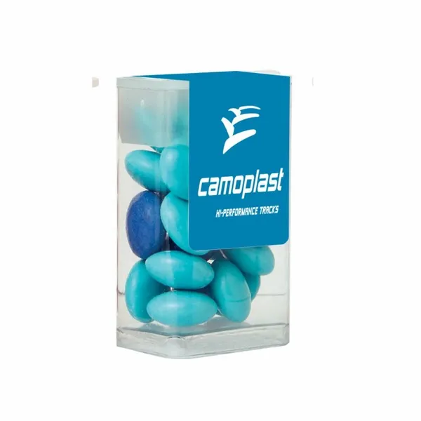 Mini Flip-Top Tube with Imprinted Chocolate Buttons - Custom Coasters Now