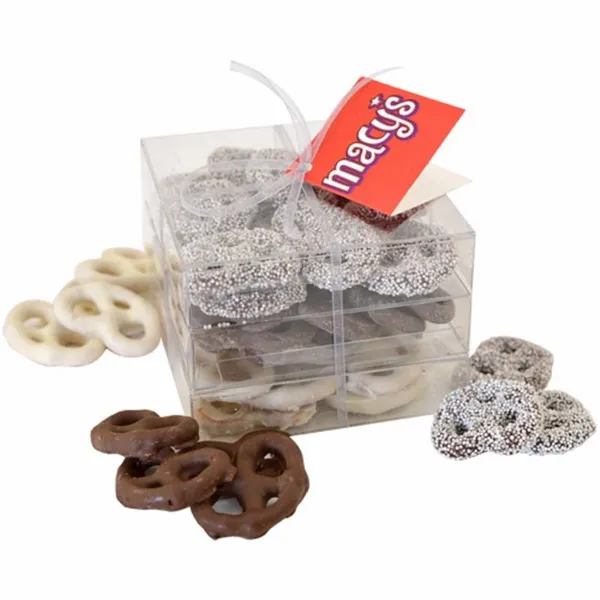 3 Way Pretzel Stack Acetate Tower - TRB801 - Custom Coasters Now