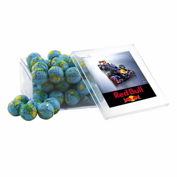 Acrylic Box with Chocolate Globes - Large - Custom Coasters Now