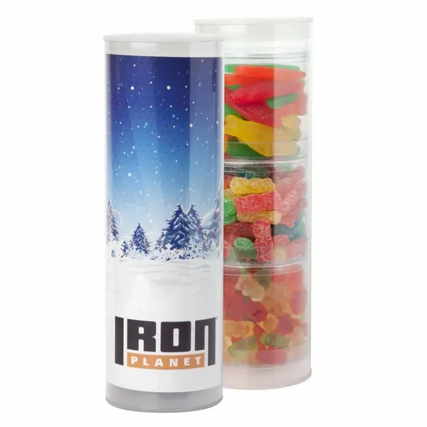 Clever Candy 3 Piece Gift Tube with Gummy Candy - Custom Coasters Now