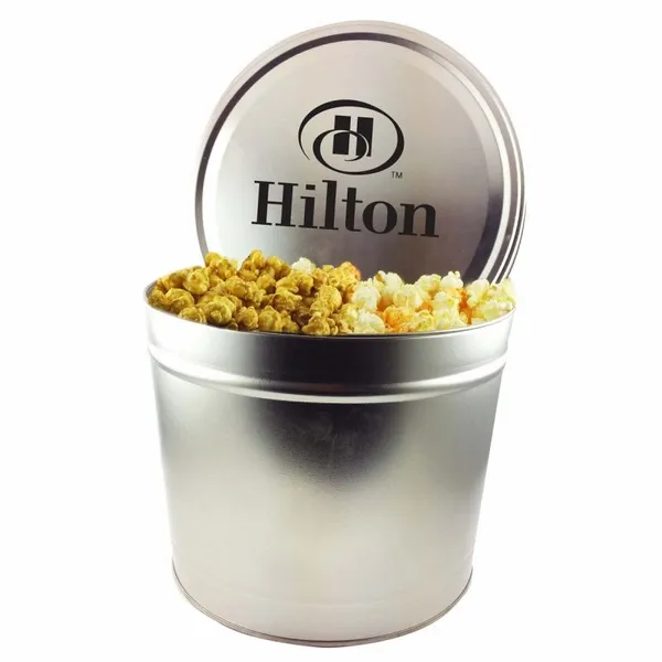 Two Gallon Popcorn Tin - Trio Popcorn - Custom Coasters Now