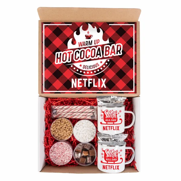 Hot Cocoa Bar Kit with 2 Mugs - Custom Coasters Now