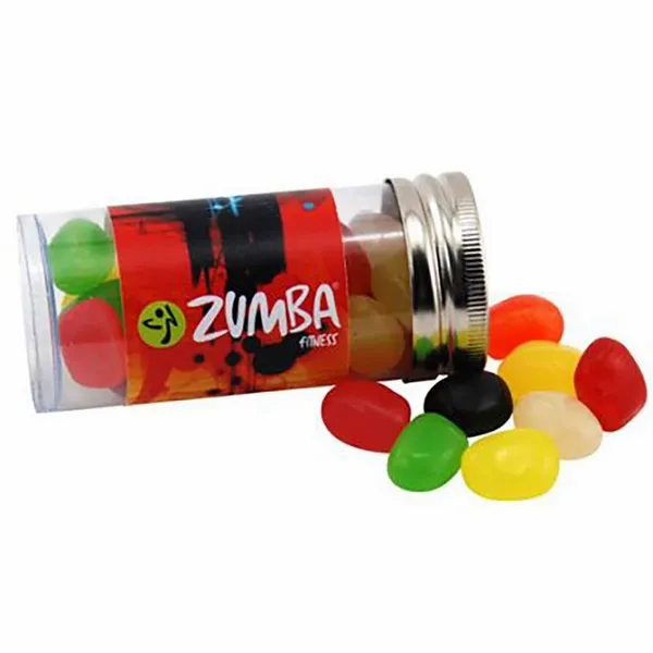 Small 3" Candy Tube with Assorted Jelly Beans - Custom Coasters Now