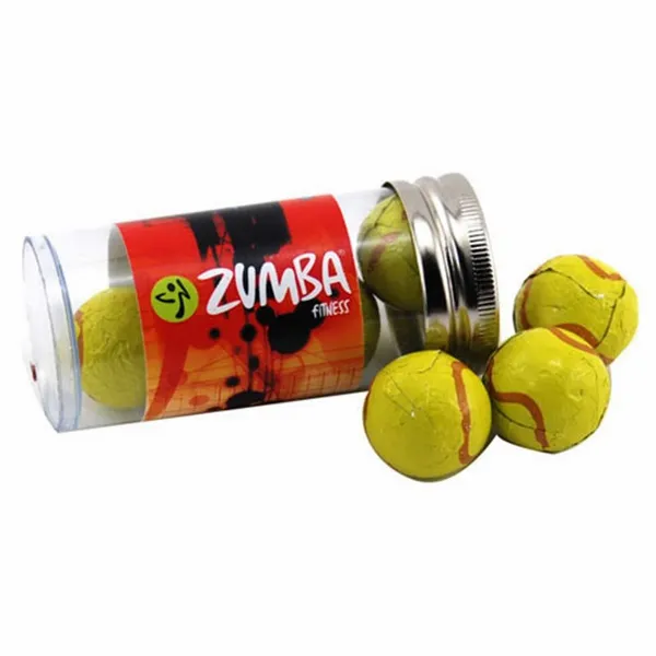 Tube with Choc Tennis Balls - TRB610 - Custom Coasters Now
