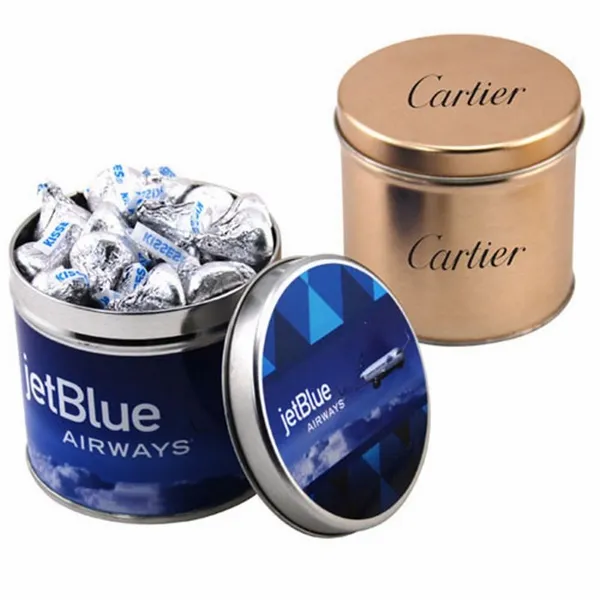 Round Tin with Hershey Kisses - Custom Coasters Now