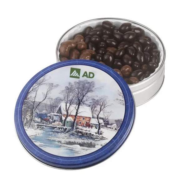 Glad Tidings Tins - Dark Choc Almonds & Milk Choc Cashews - Custom Coasters Now